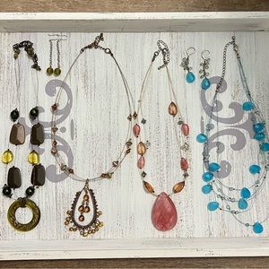 SET OF 4 Beaded Wire Necklaces With 2 pair Earrings